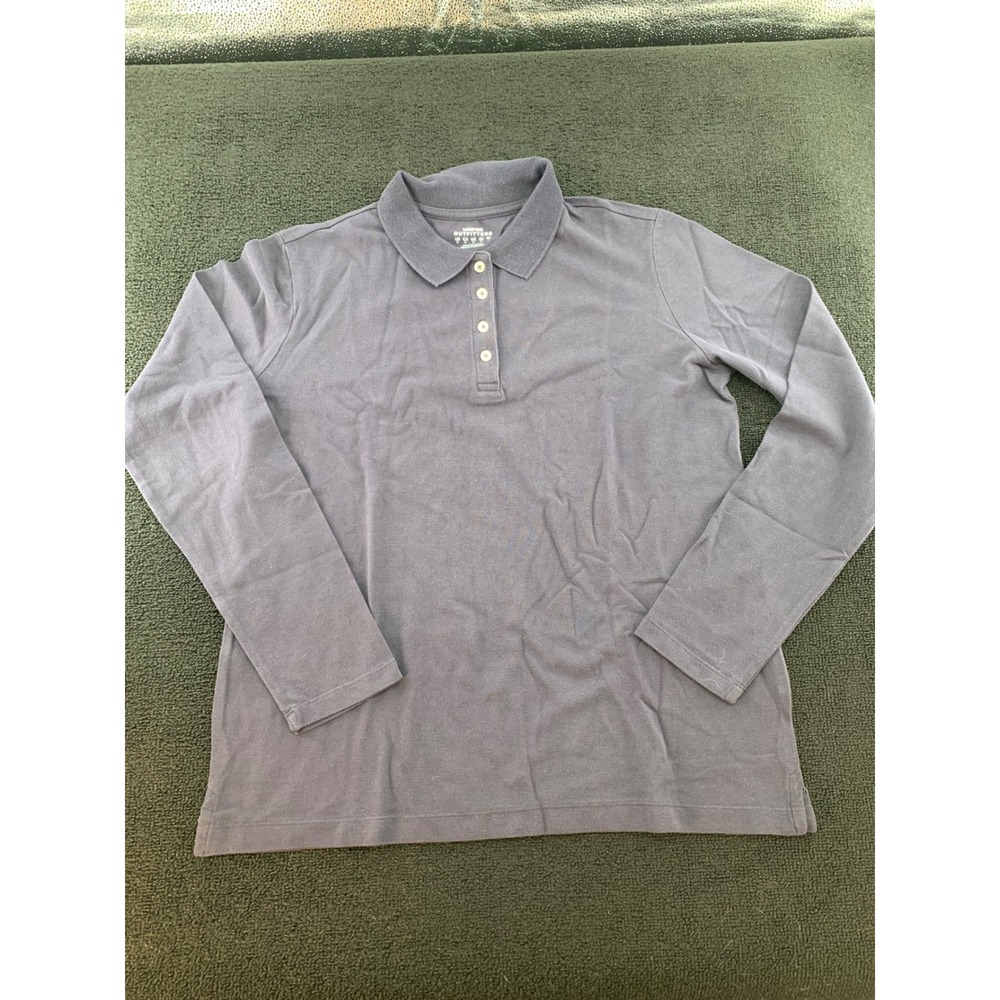 Lands‎ End Outfitters Black Polo Shirt Men's Medium Classic Fit Casual